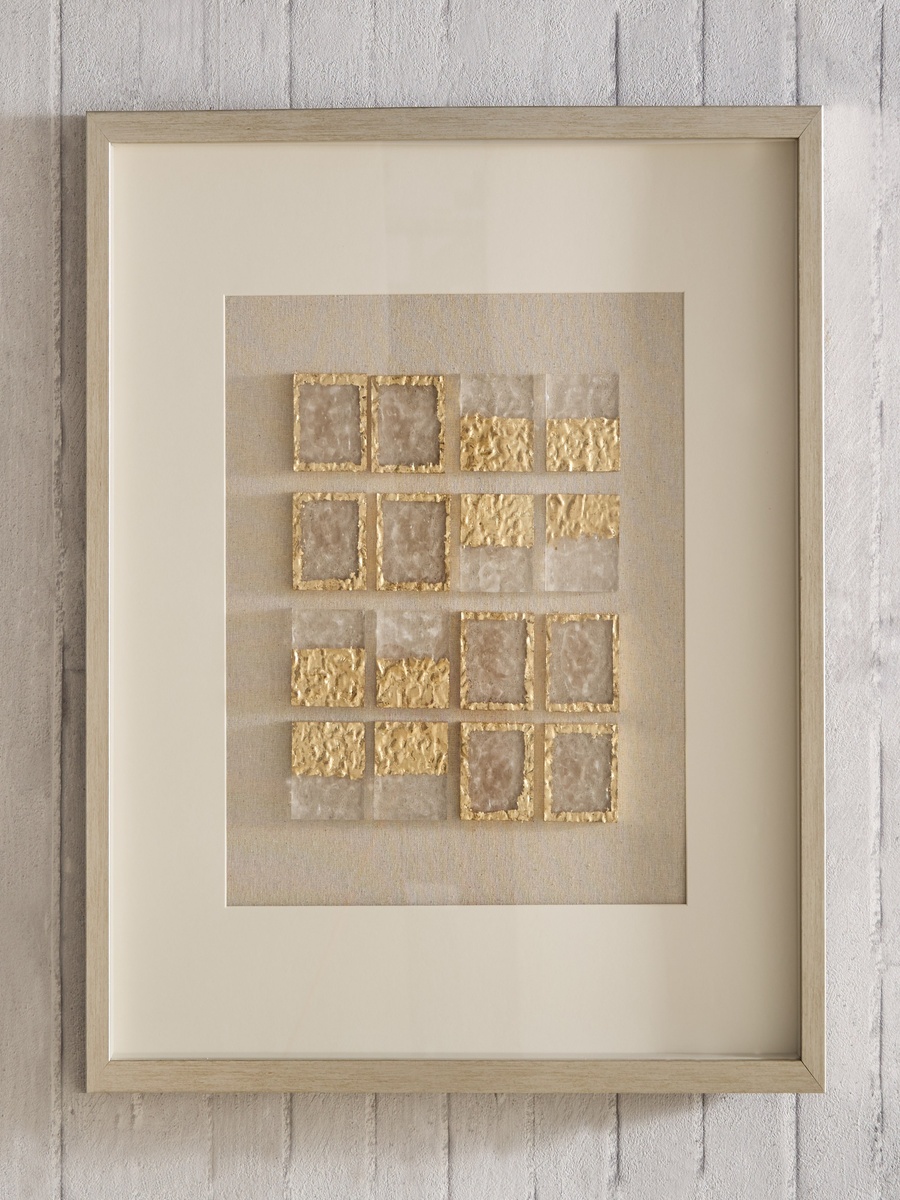 Olivia 16-Piece Crystal Square Shadow Box with Frame - 60x60 cm
