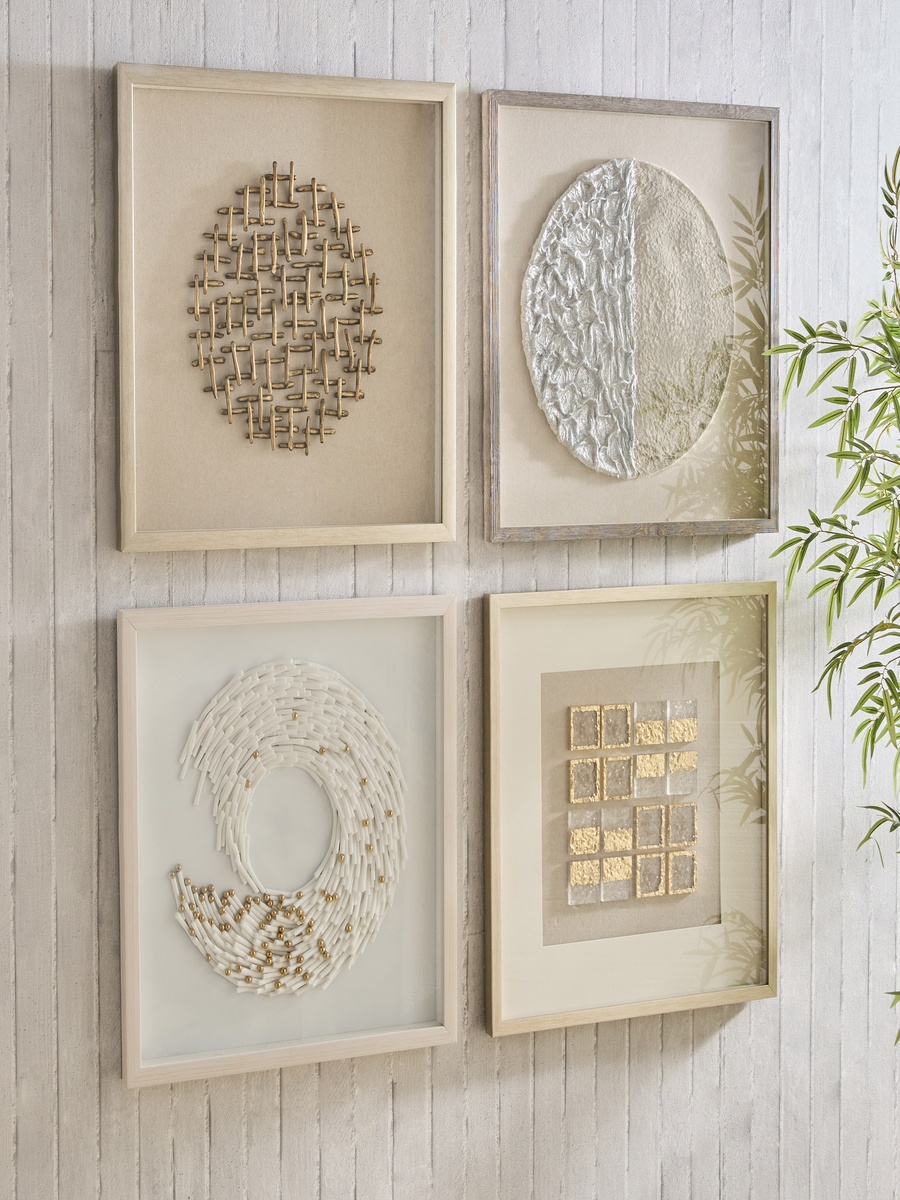 Olivia 16-Piece Crystal Square Shadow Box with Frame - 60x60 cm