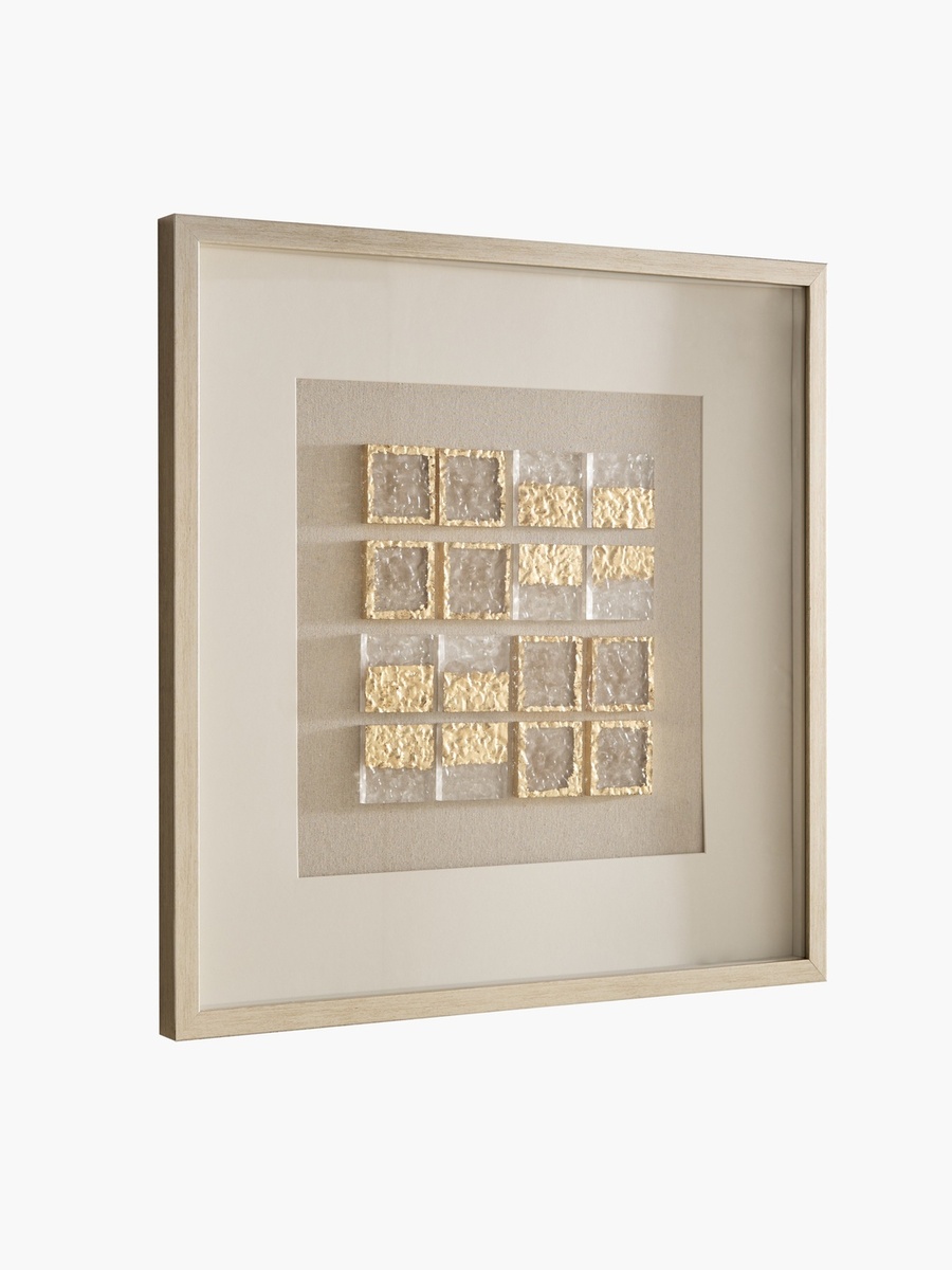 Olivia 16-Piece Crystal Square Shadow Box with Frame - 60x60 cm