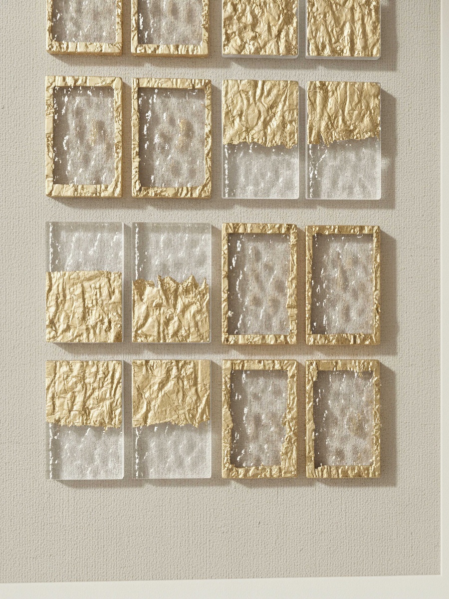 Olivia 16-Piece Crystal Square Shadow Box with Frame - 60x60 cm
