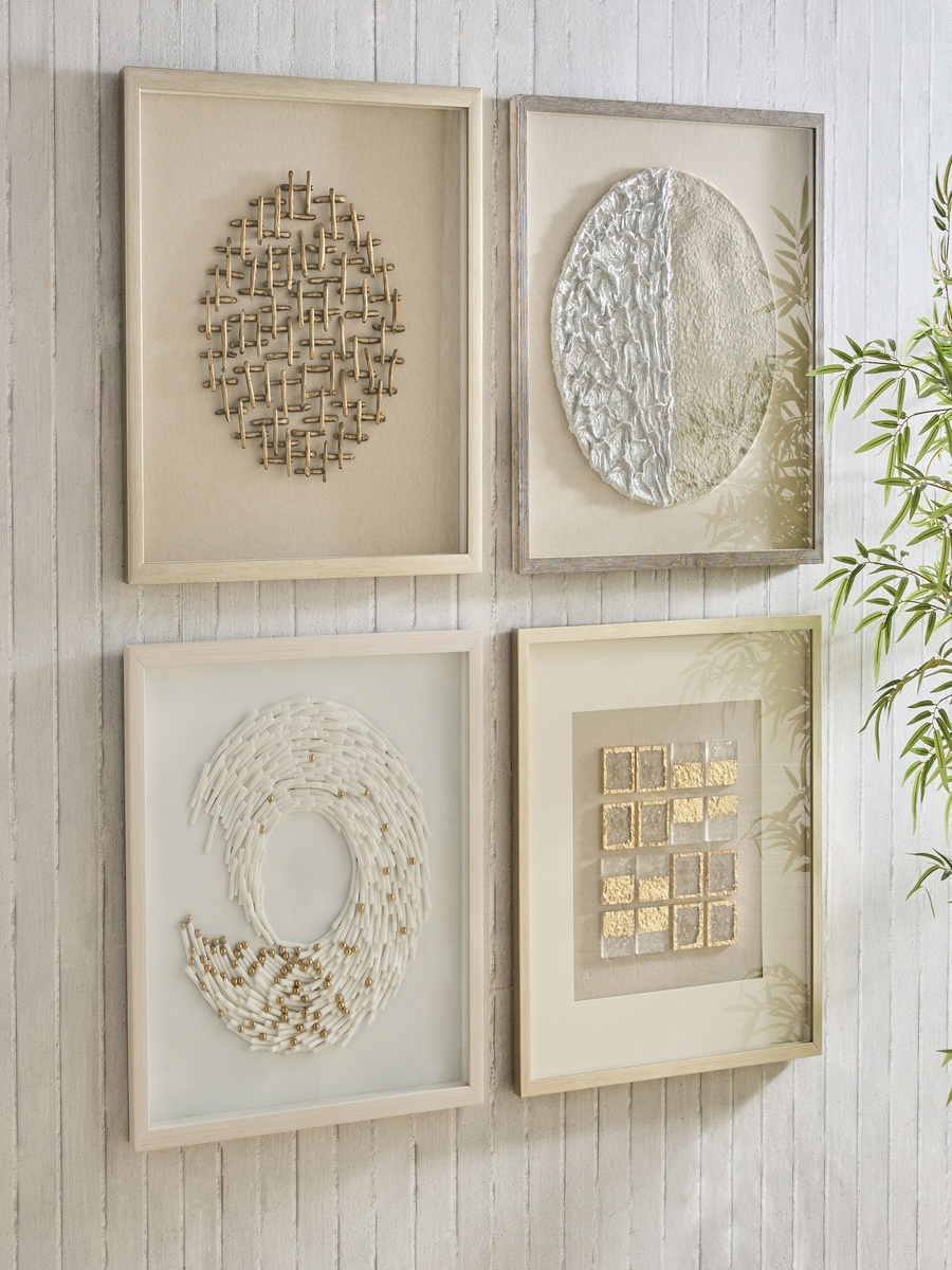 Olivia Light Soil Circle Shadowbox with Wax PS Frame - 60x60 cm