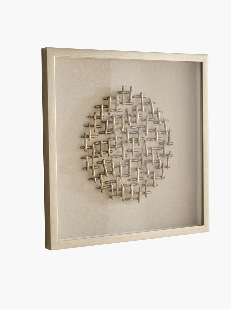 Olivia Light Soil Circle Shadowbox with Wax PS Frame - 60x60 cm