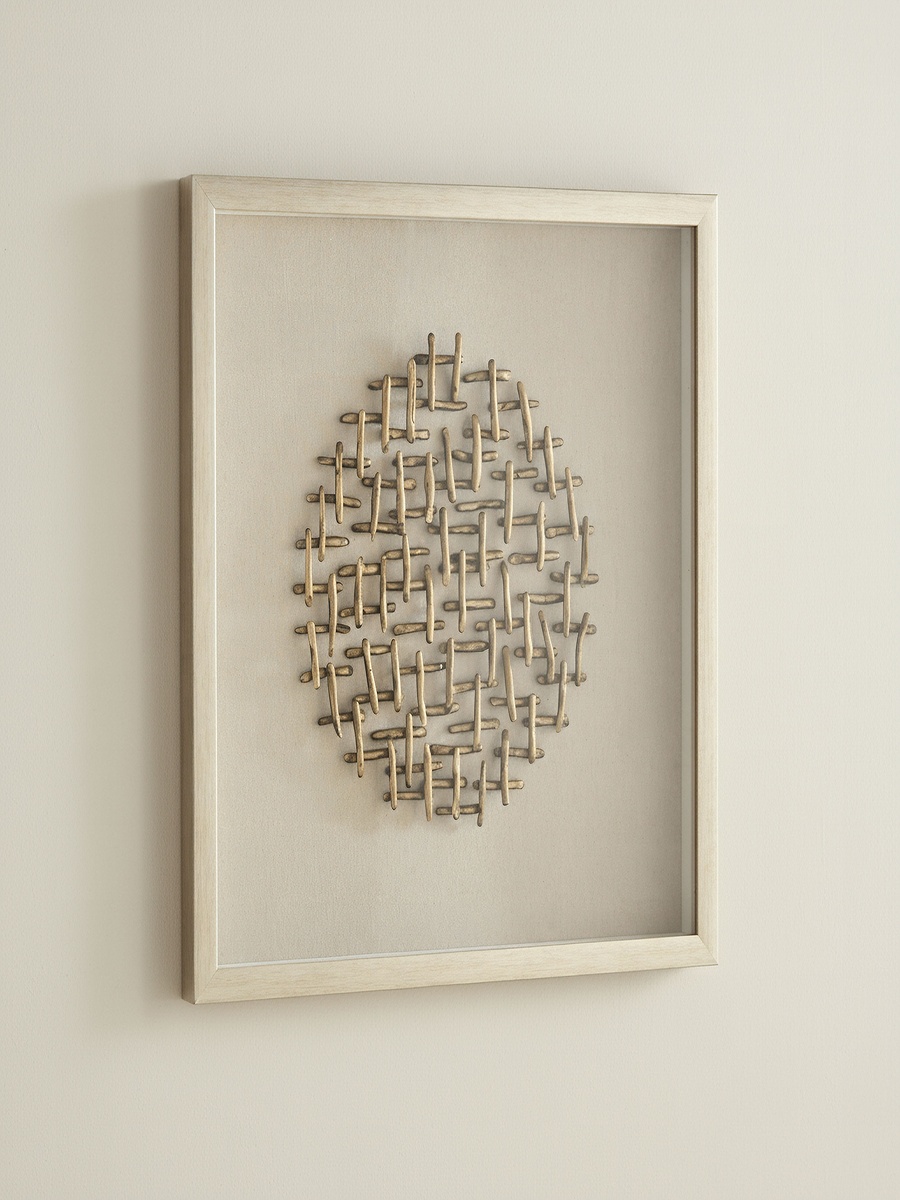 Olivia Light Soil Circle Shadowbox with Wax PS Frame - 60x60 cm