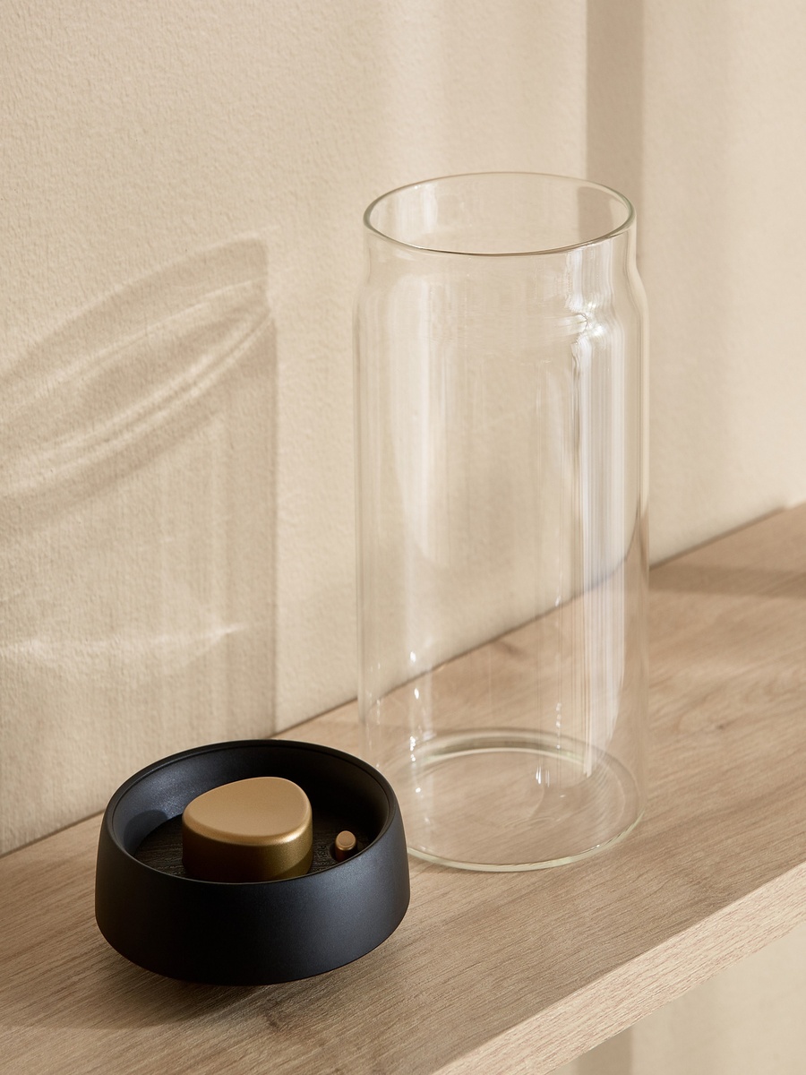 Zen Borosilicate Glass Round Food Storage Jar - 20x10 cm