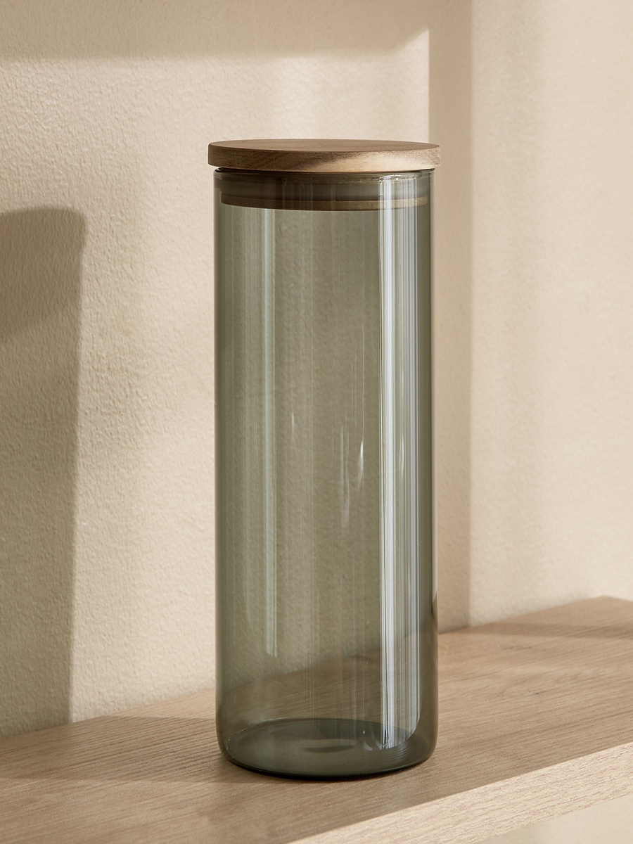 Zen Large Borosilicate Glass Storage Jar with Vacuum Lid - 10x17 cm