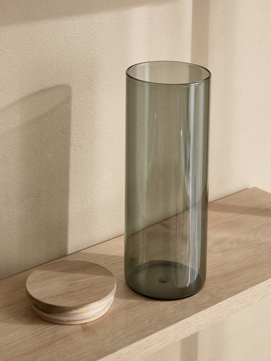 Zen Large Borosilicate Glass Storage Jar with Vacuum Lid - 10x17 cm
