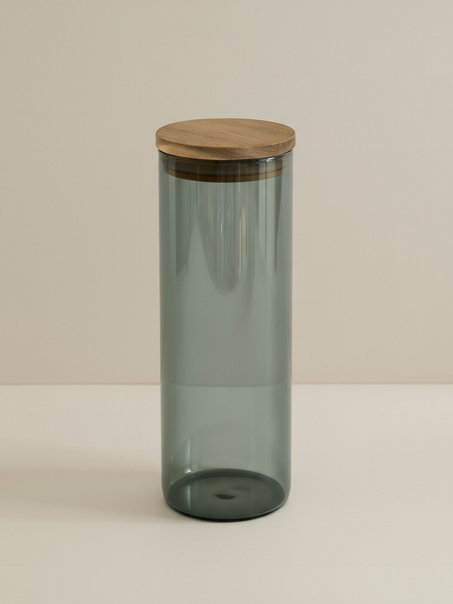Zen Large Borosilicate Glass Storage Jar with Vacuum Lid - 10x17 cm