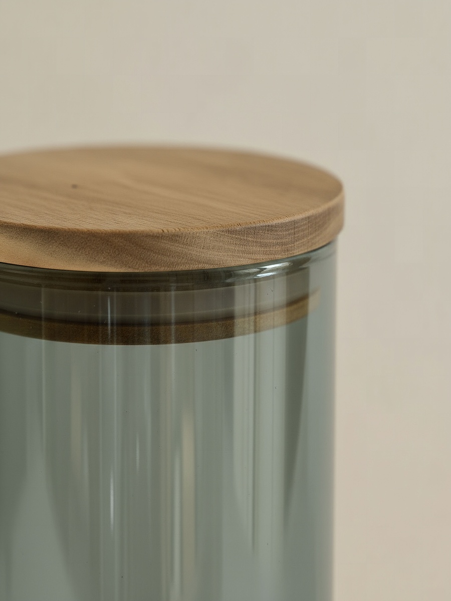 Zen Large Borosilicate Glass Storage Jar with Vacuum Lid - 10x17 cm