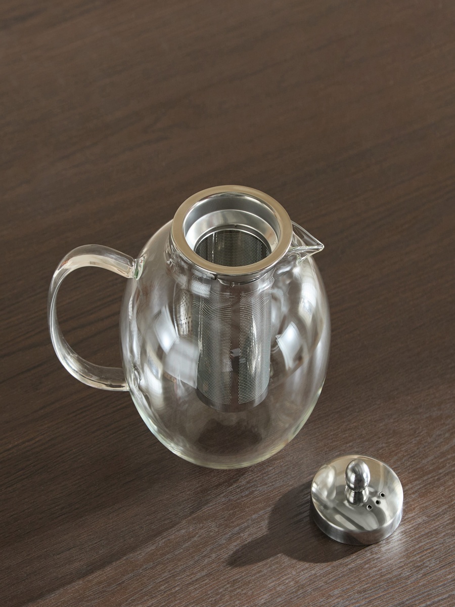 Zen Borosilicate Glass Spherical Shaped Teapot with Removable Infuser - 1.3 L