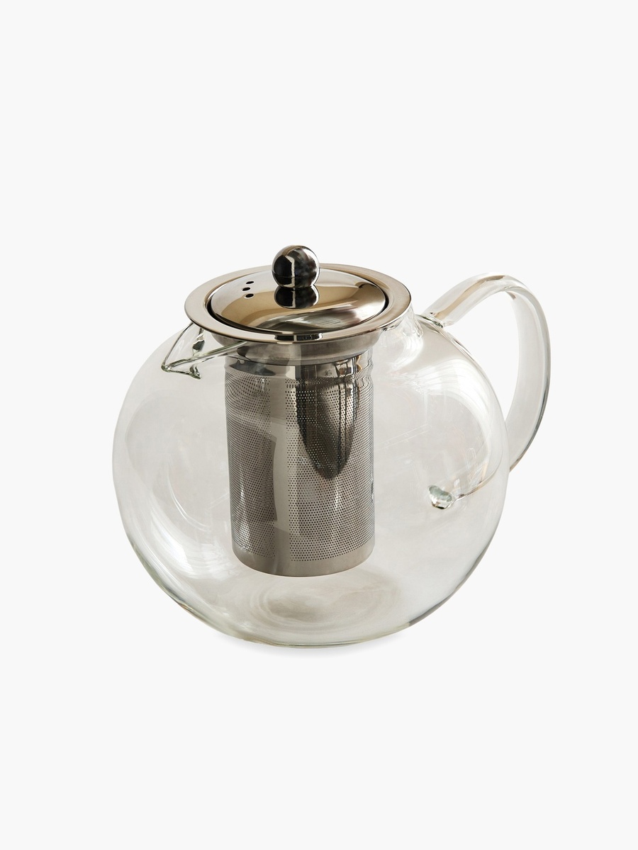 Zen Borosilicate Glass Spherical Shaped Teapot with Removable Infuser - 1.3 L