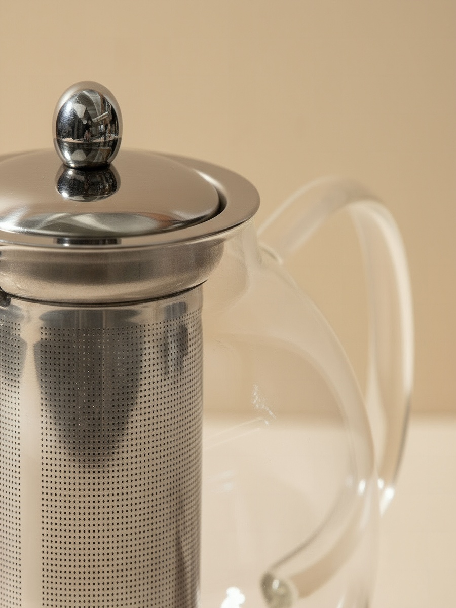 Zen Borosilicate Glass Spherical Shaped Teapot with Removable Infuser - 1.3 L