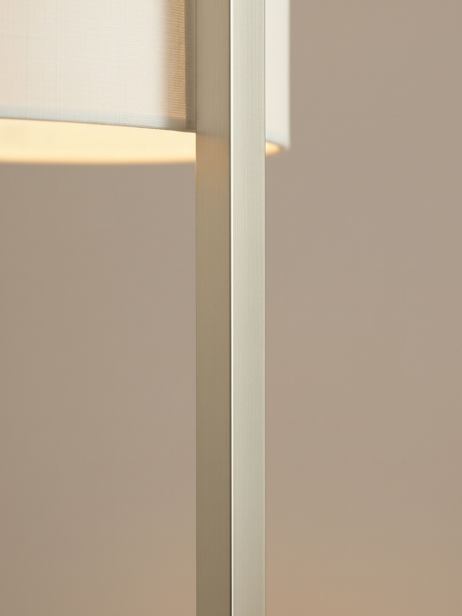 Deme Tiv Metal E27 Floor Lamp with Linen Shade - 162 cm