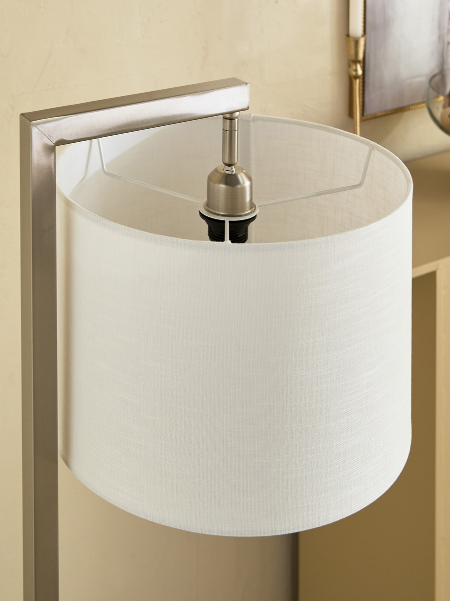 Deme Tiv Metal E27 Floor Lamp with Linen Shade - 162 cm