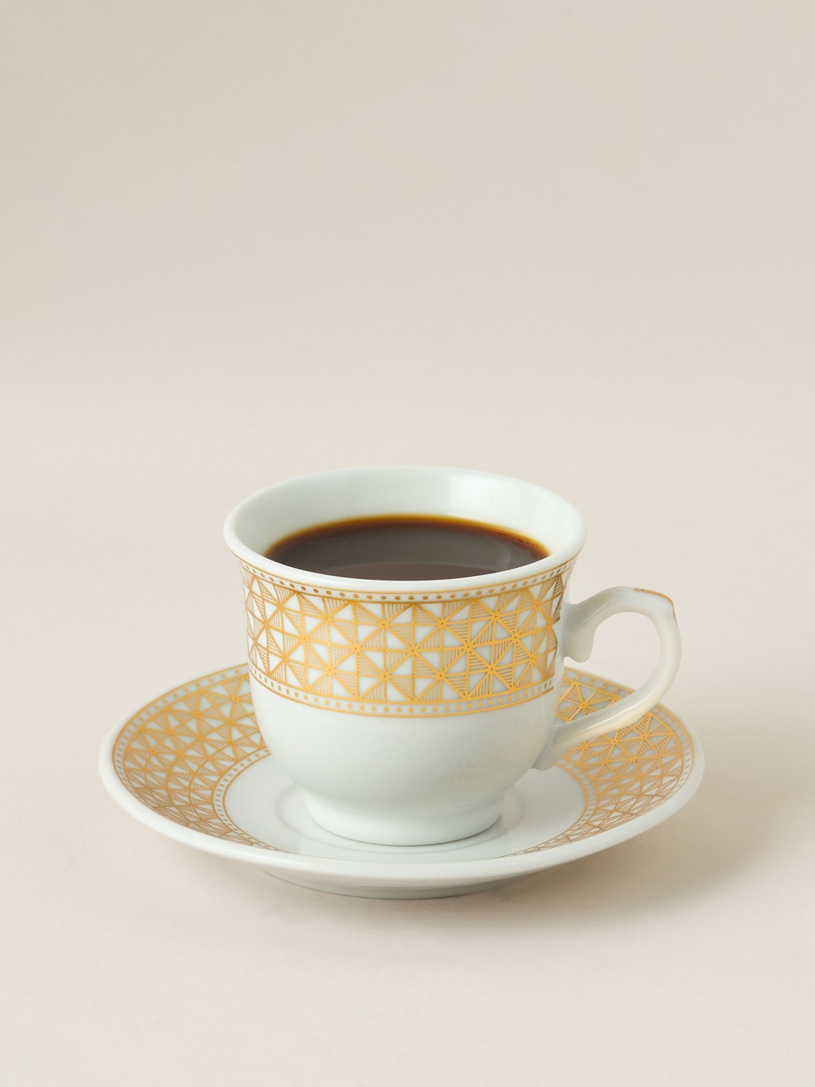 Linear Luxe 12-Piece Cup and Saucer Set