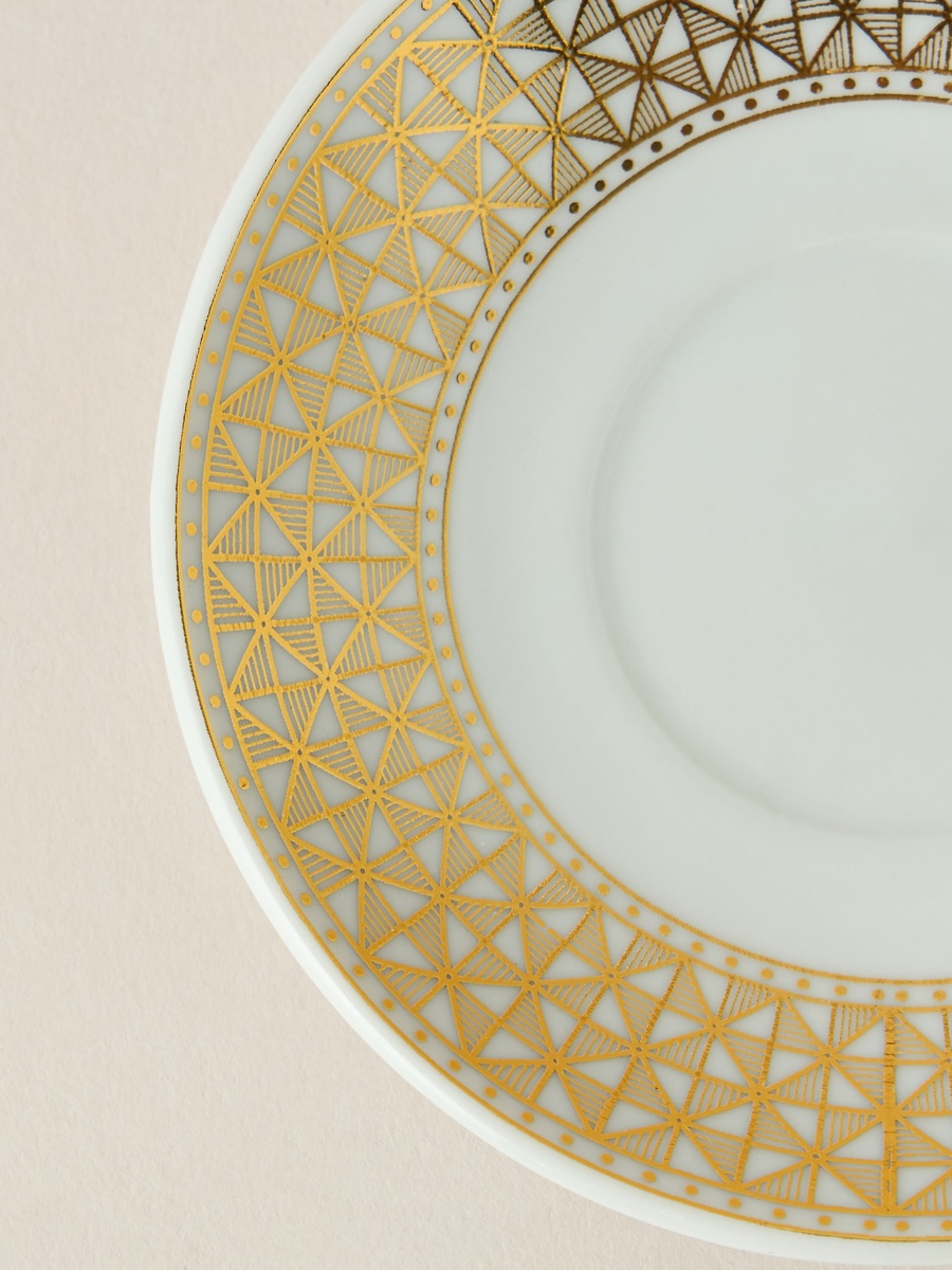 Linear Luxe 12-Piece Cup and Saucer Set