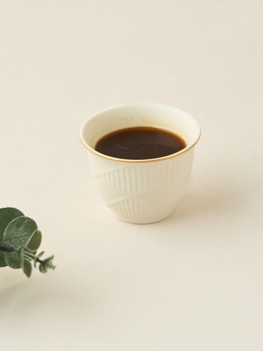 Hiba Textured 6-Piece New Bone China Kahwa Cup Set - 70 ml