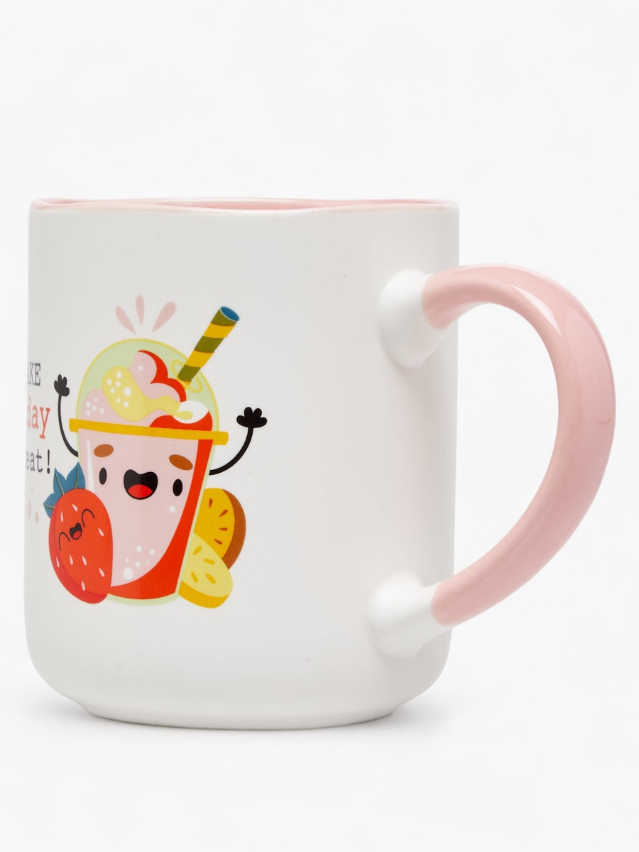 Strawberry Juice Print New Bone China Mug with Handle - 380 ml