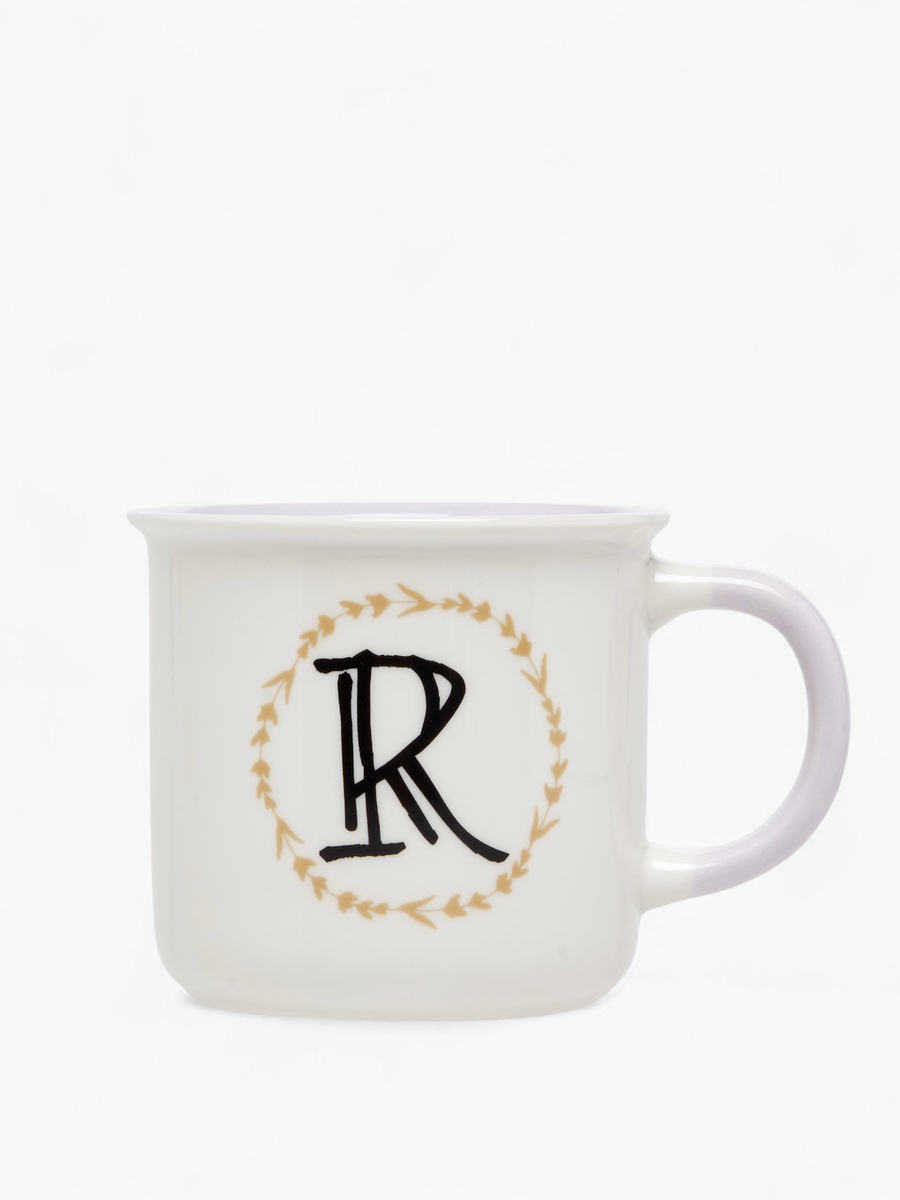 Initial R Print New Bone China Mug with Handle - 335 ml