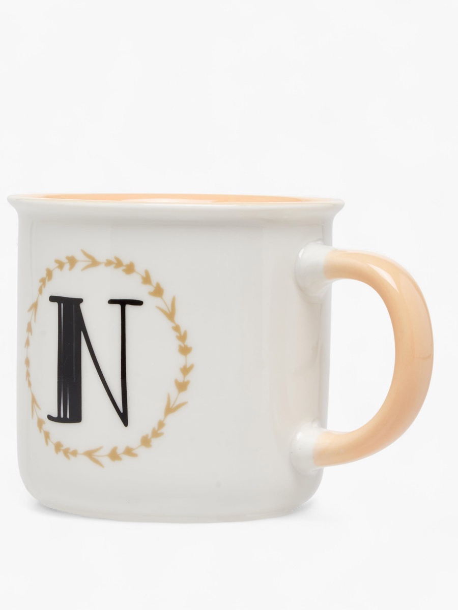 Initial N Print New Bone China Mug with Handle - 335 ml