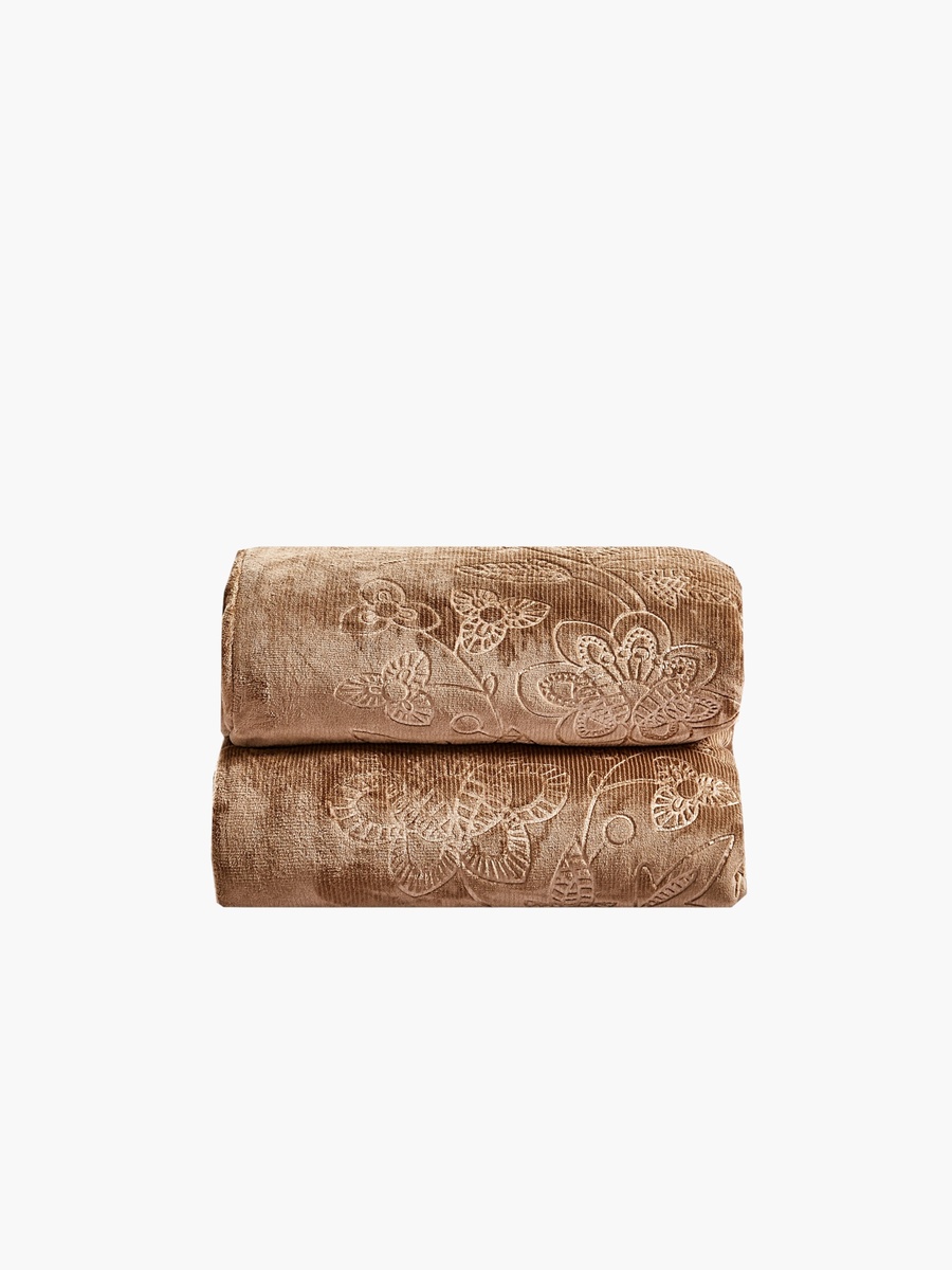 Embossed Floral Velvet Comforter Set