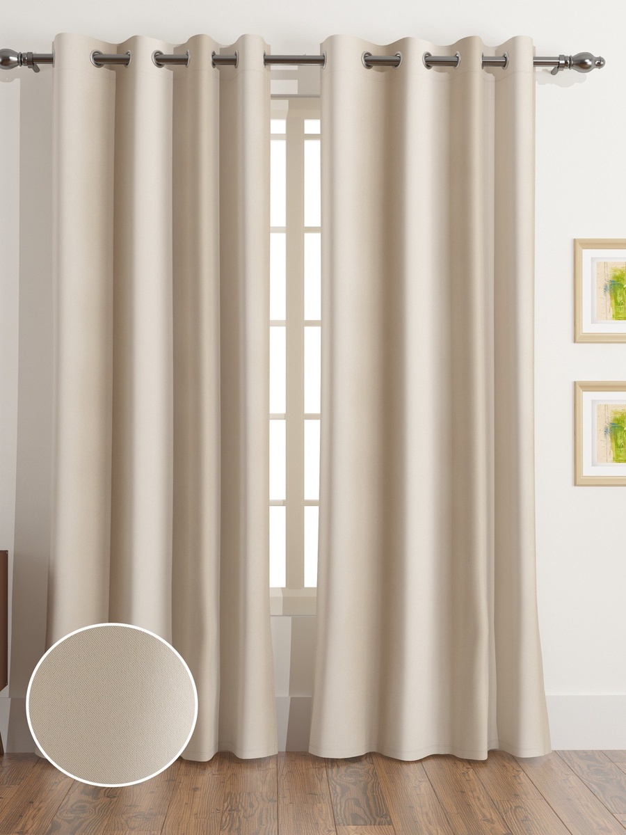 طقم ستائر معتمة طويلة جدًا 4 قطع - 140*300 سم