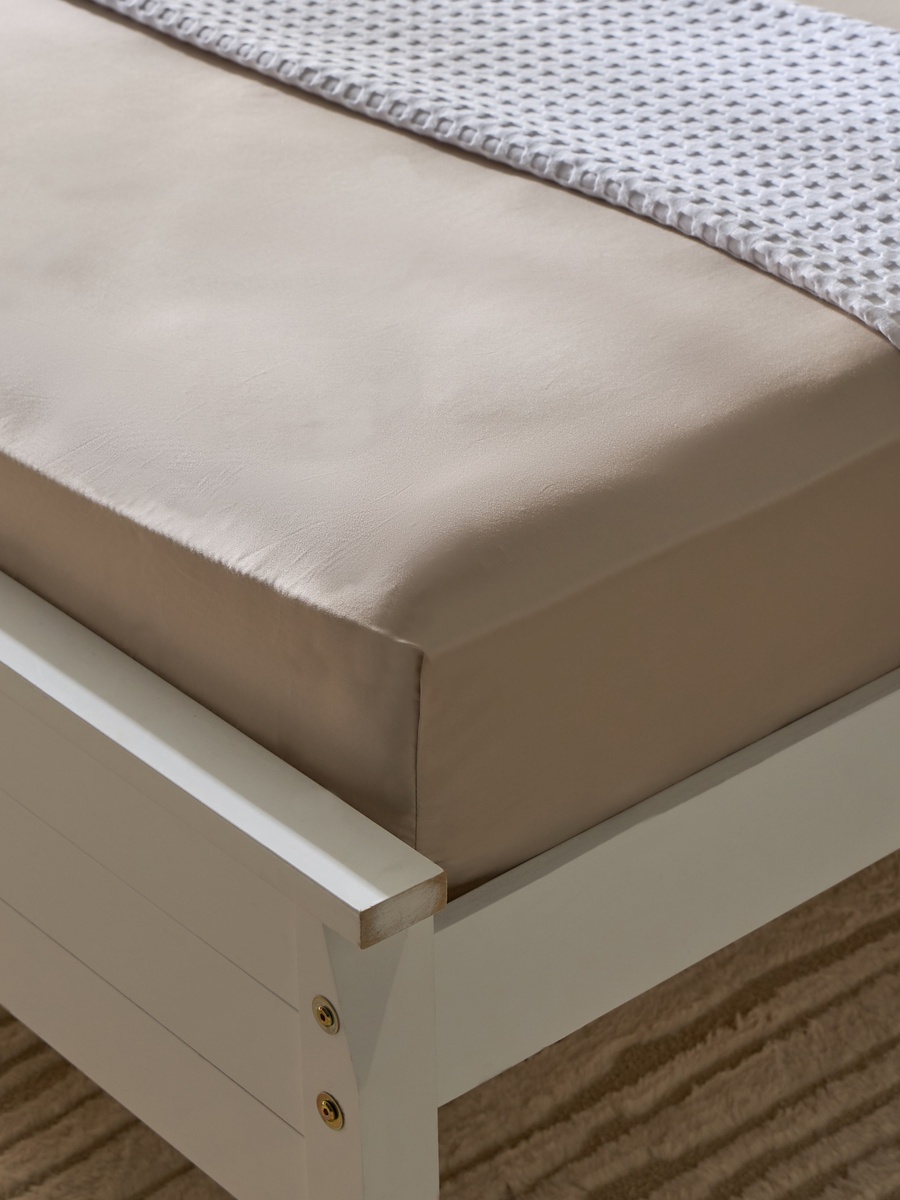 Opulent Luxe 400TC Cotton Solid King Fitted Sheet - 180x200+40 cm