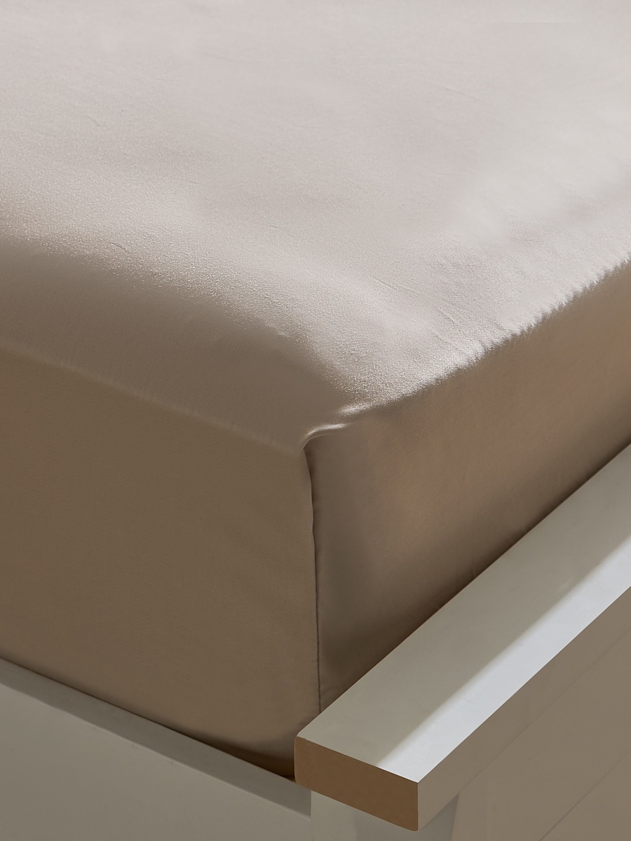 Opulent Luxe 400TC Cotton Solid King Fitted Sheet - 180x200+40 cm