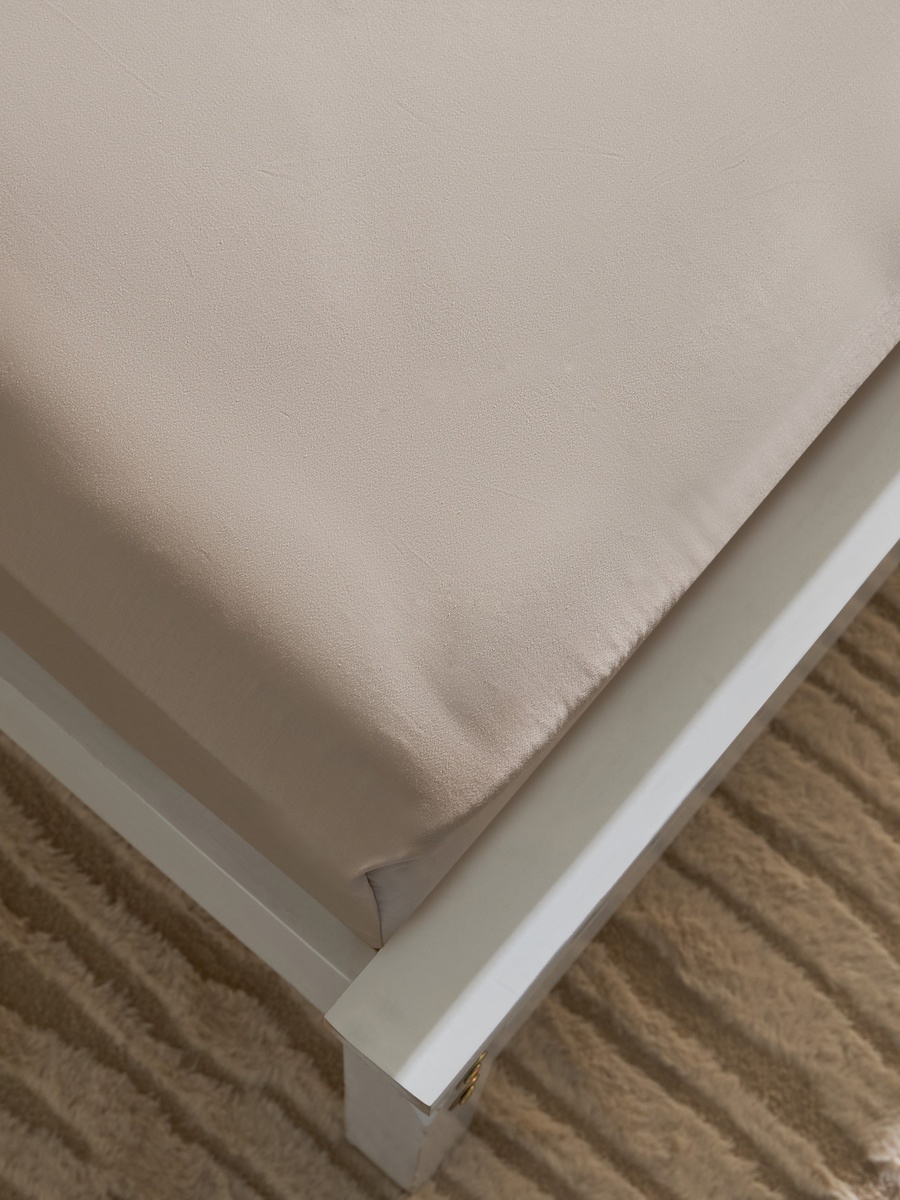 Opulent Luxe 400TC Cotton Solid King Fitted Sheet - 180x200+40 cm