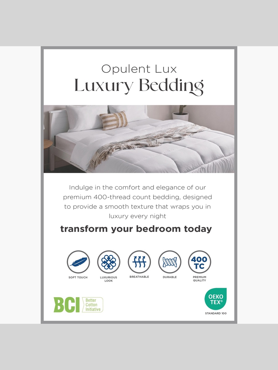 Opulent Luxe 400TC Cotton Solid King Fitted Sheet - 180x200+40 cm