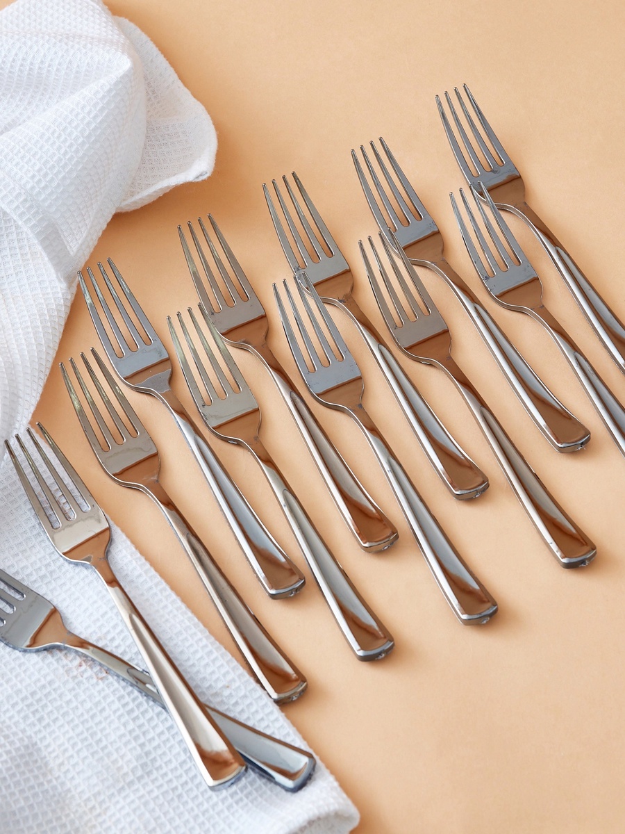 Electroplated Plastic Fork - Set of 12
