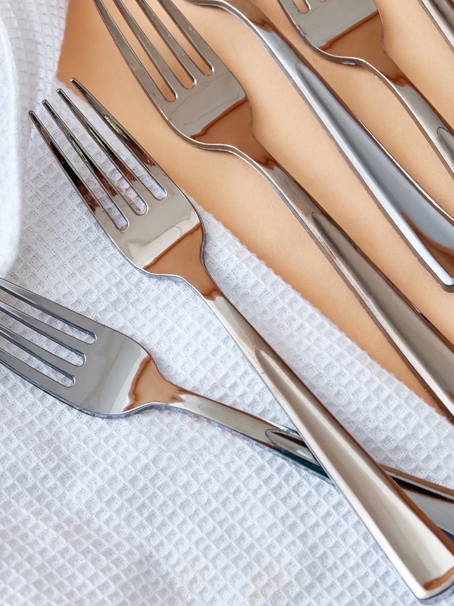 Electroplated Plastic Fork - Set of 12