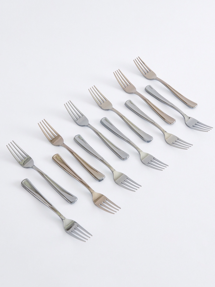 Electroplated Plastic Fork - Set of 12