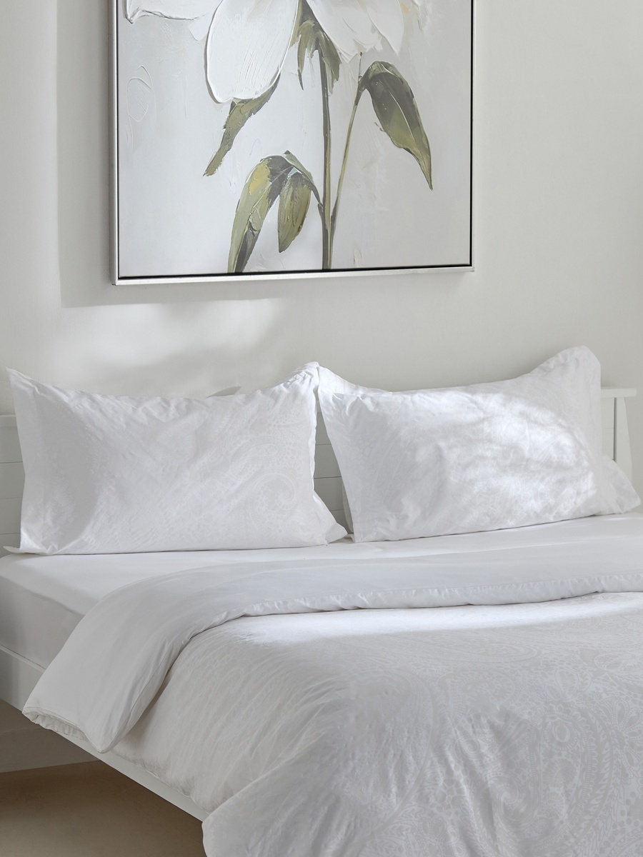 Opulent Luxe 3-Piece Cotton Jacquard Khadi Print Queen King Duvet Cover Set - 220x220 cm