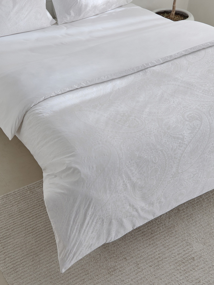 Opulent Luxe 3-Piece Cotton Jacquard Khadi Print Queen King Duvet Cover Set - 220x220 cm
