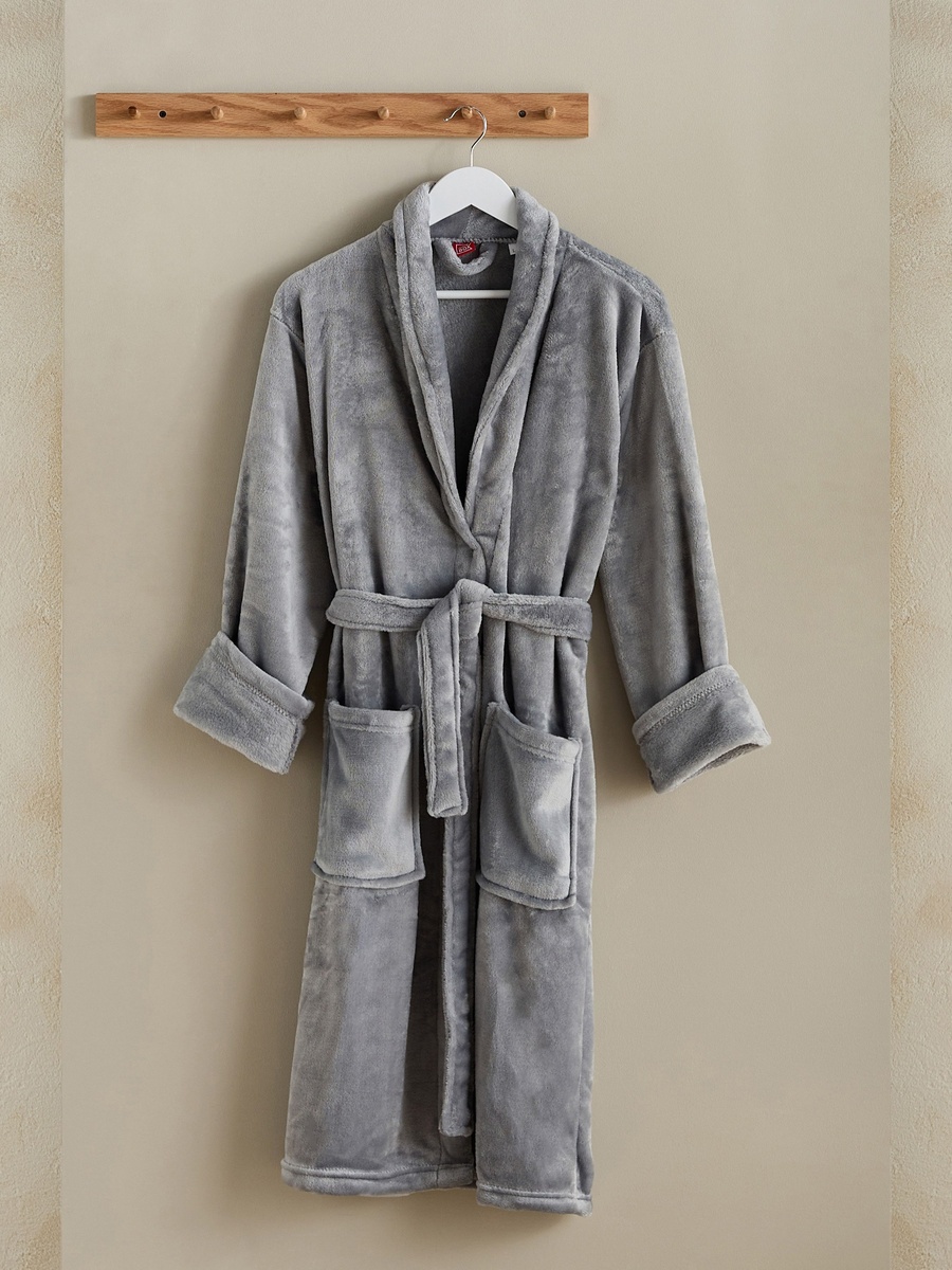 Atlanta Microfibre Flannel Bathrobe - Large