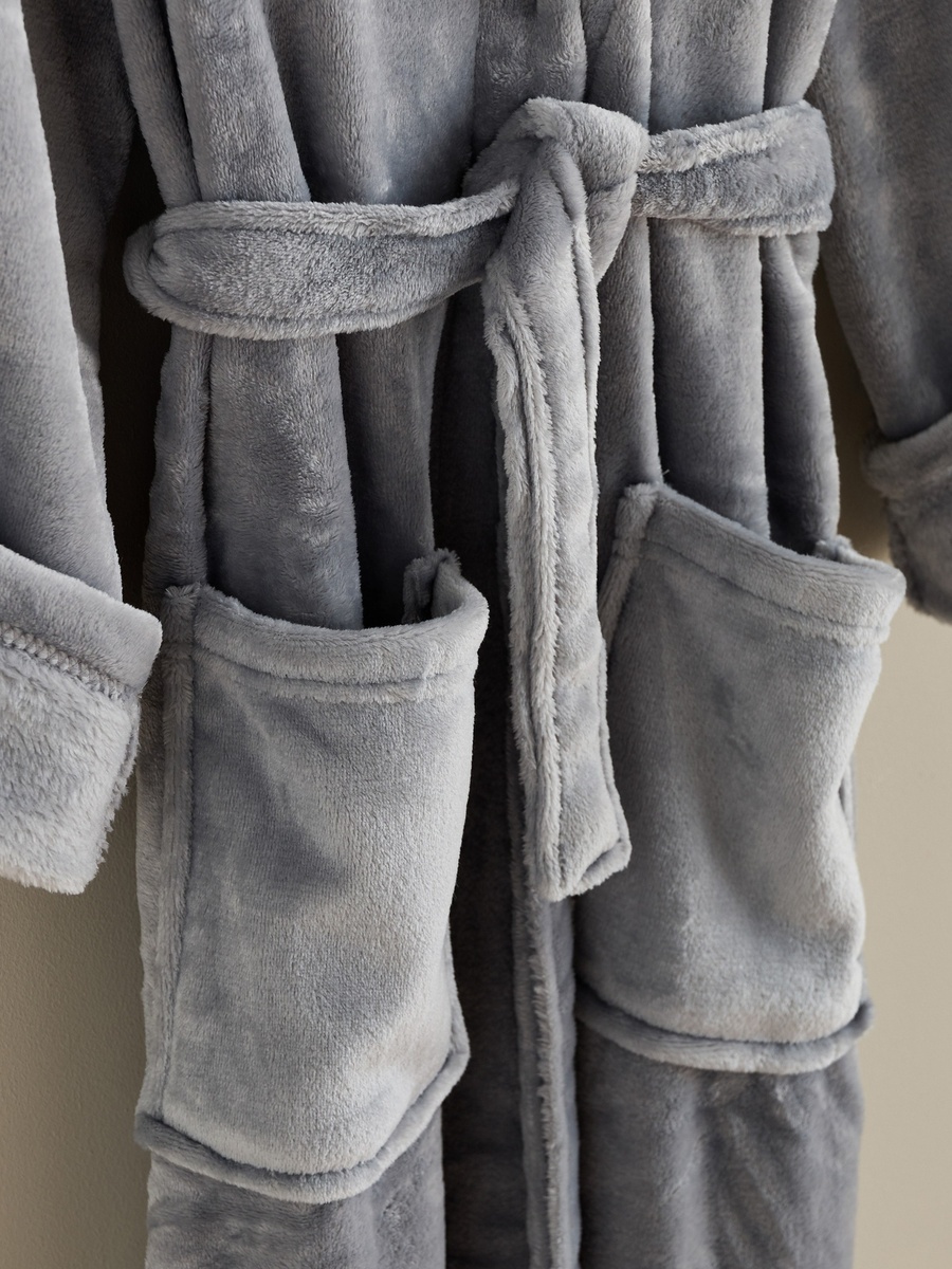 Atlanta Microfibre Flannel Bathrobe - Large