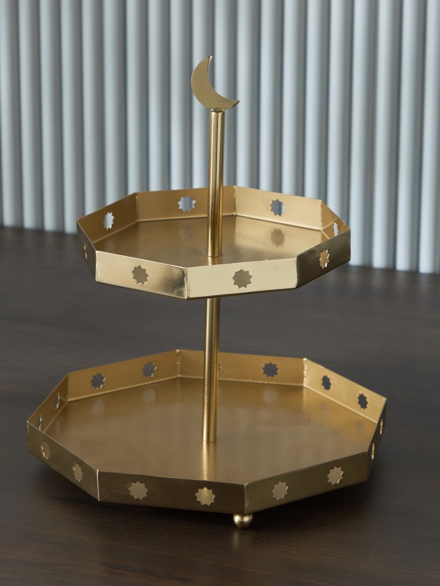 Layali Noor 2-Tier Cake Stand - 27x27x32 cm