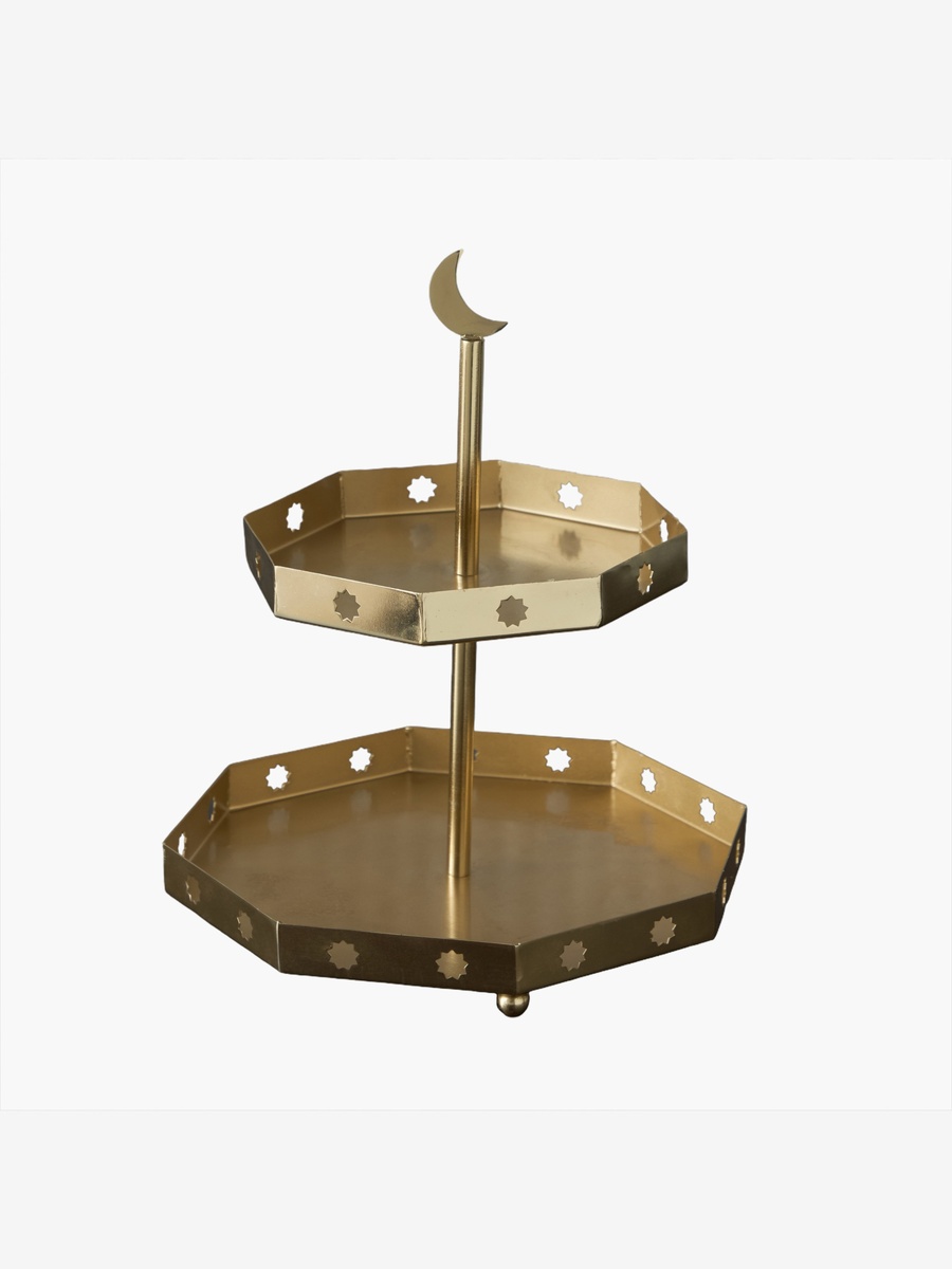 Layali Noor 2-Tier Cake Stand - 27x27x32 cm