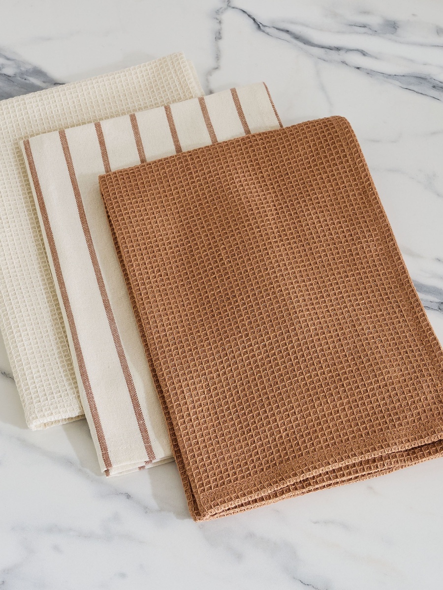 Payton 3-Piece Printed Waffle Kitchen Towel Set - 40x60 cm