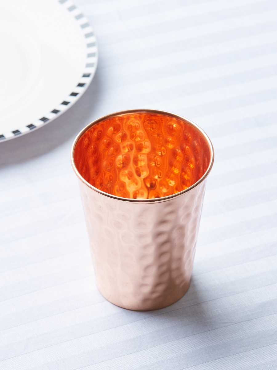 Copper Tumbler with Hammered Finish