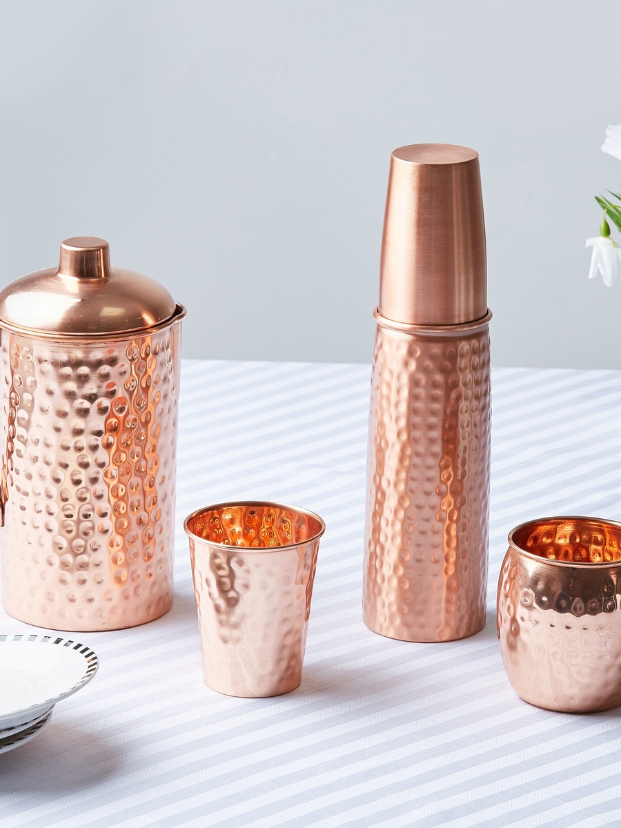 Copper Tumbler with Hammered Finish