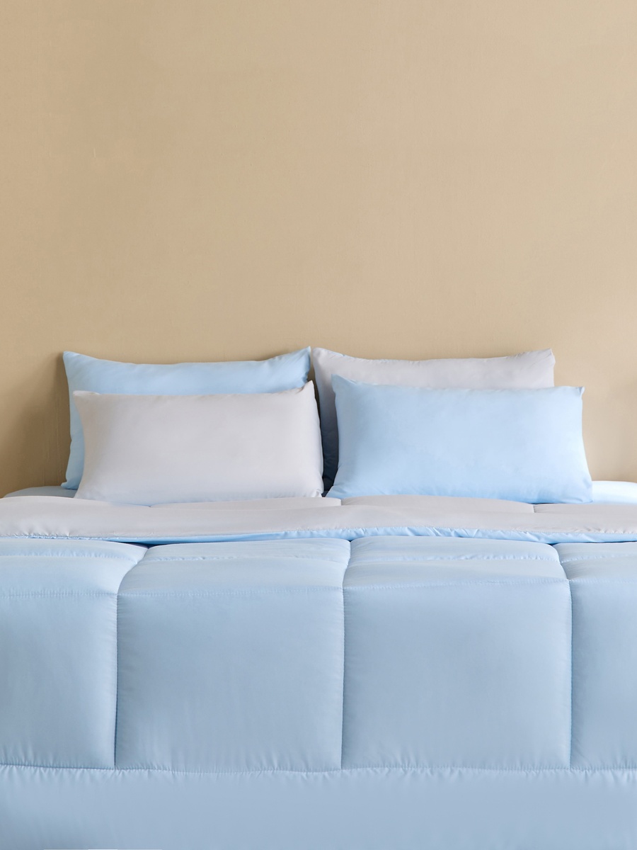 Luno Sleep Ease Hotel Collection 6-Piece Reversible Microfiber Super King BIAB Comforter Set - 240x240 cm