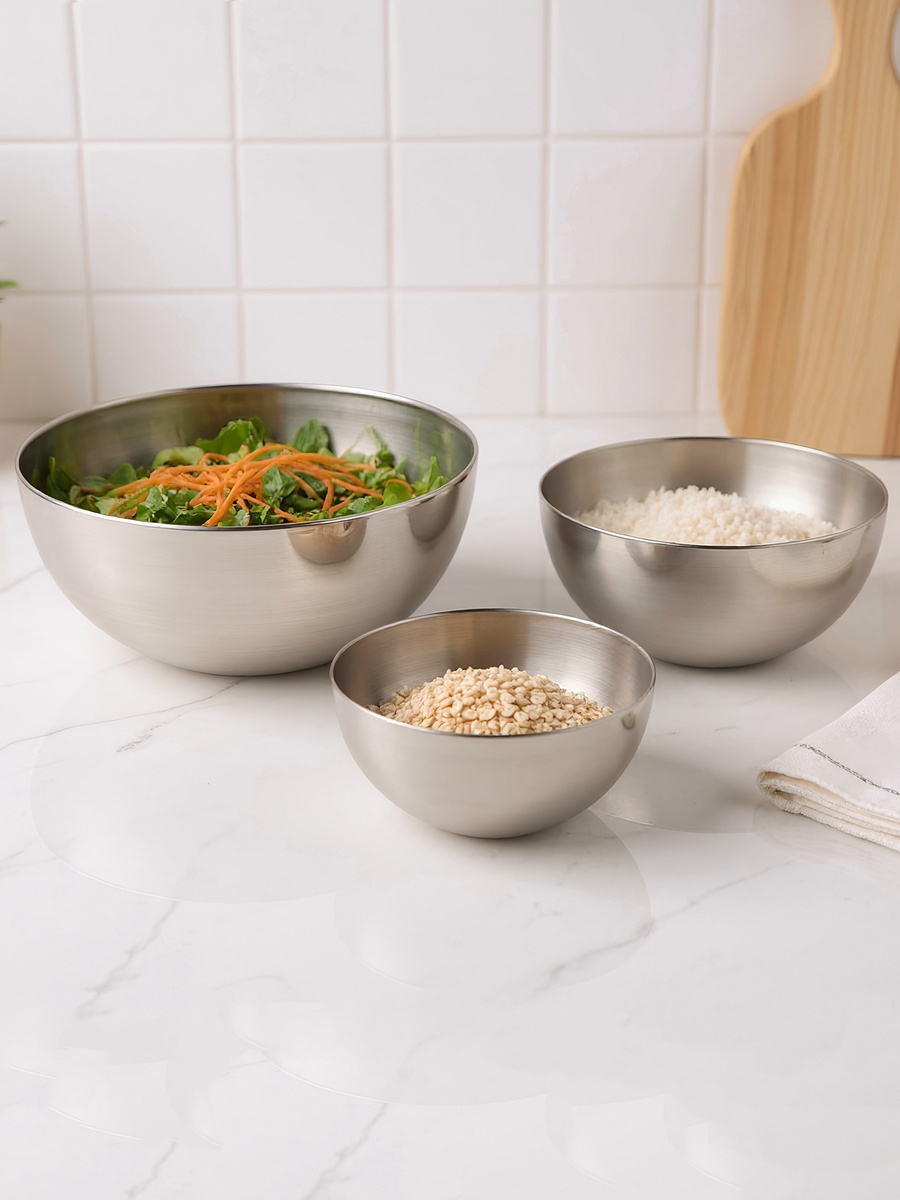 Stilo 3-Piece Steel Mixing Bowl Set
