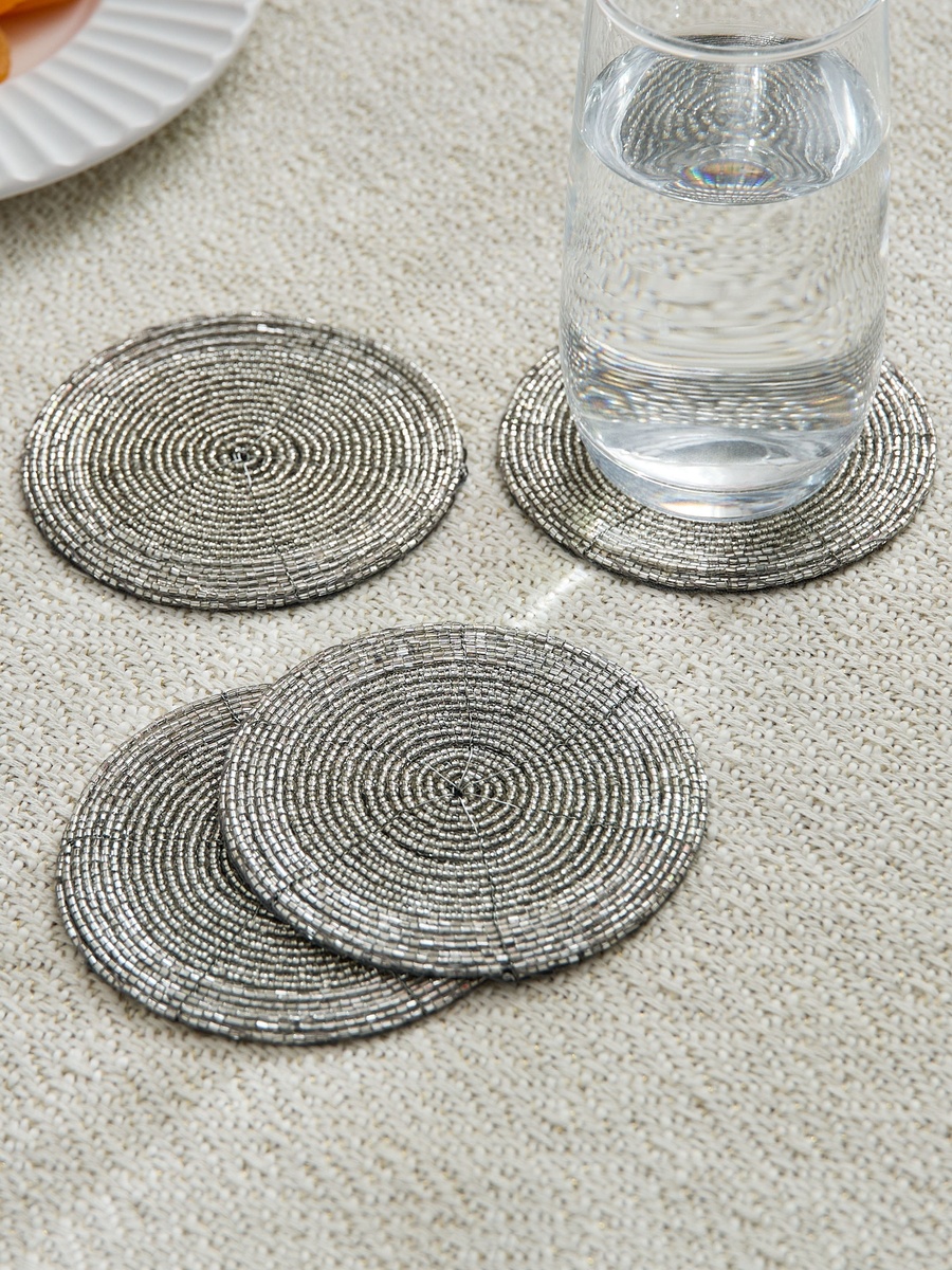 Blaze Beaded 4-Piece Coaster Set - 10 cm