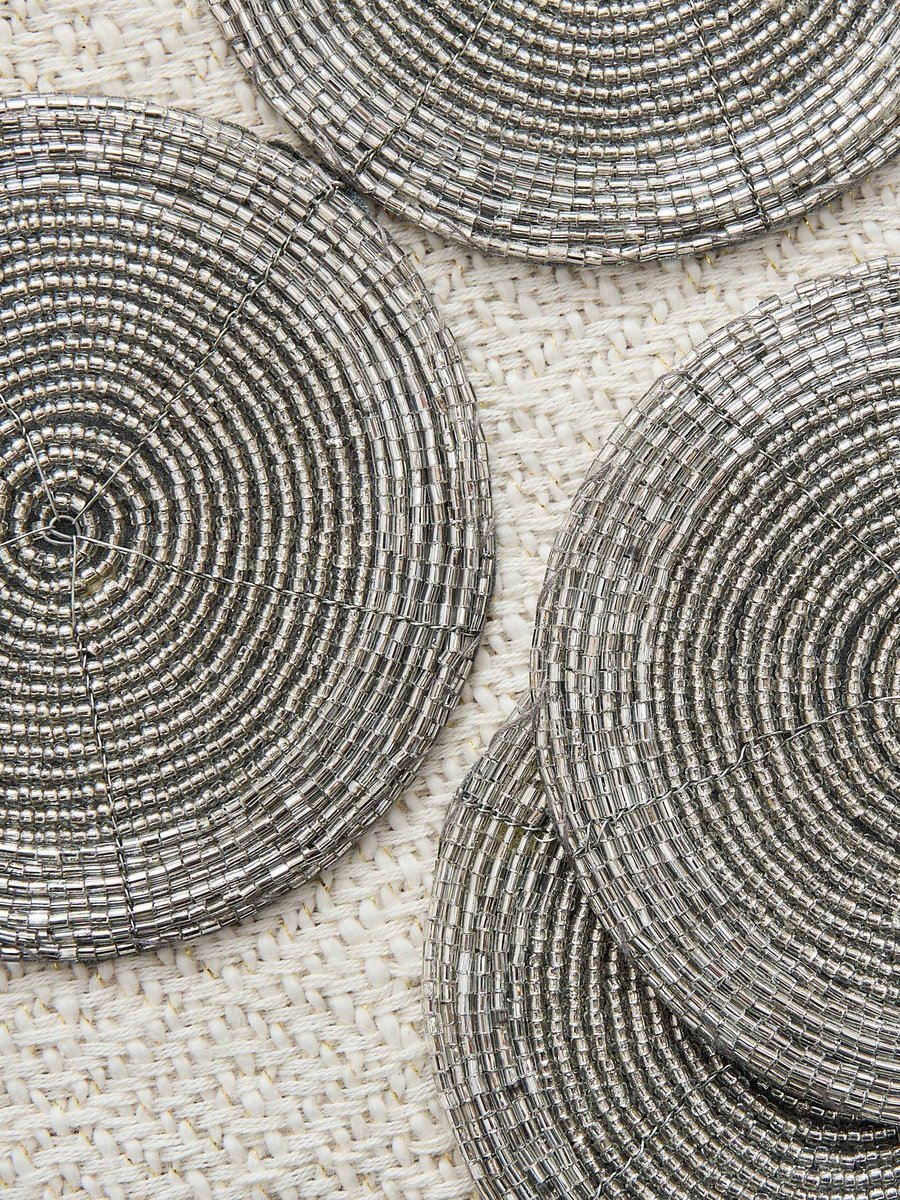 Blaze Beaded 4-Piece Coaster Set - 10 cm