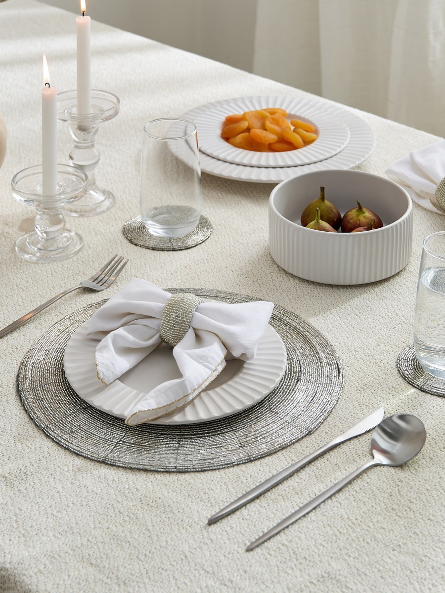 Blaze Beaded 4-Piece Coaster Set - 10 cm