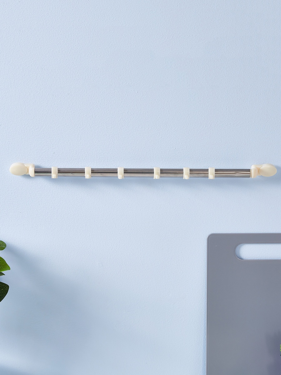 Kitchen Organiser Rod with 6 Hooks