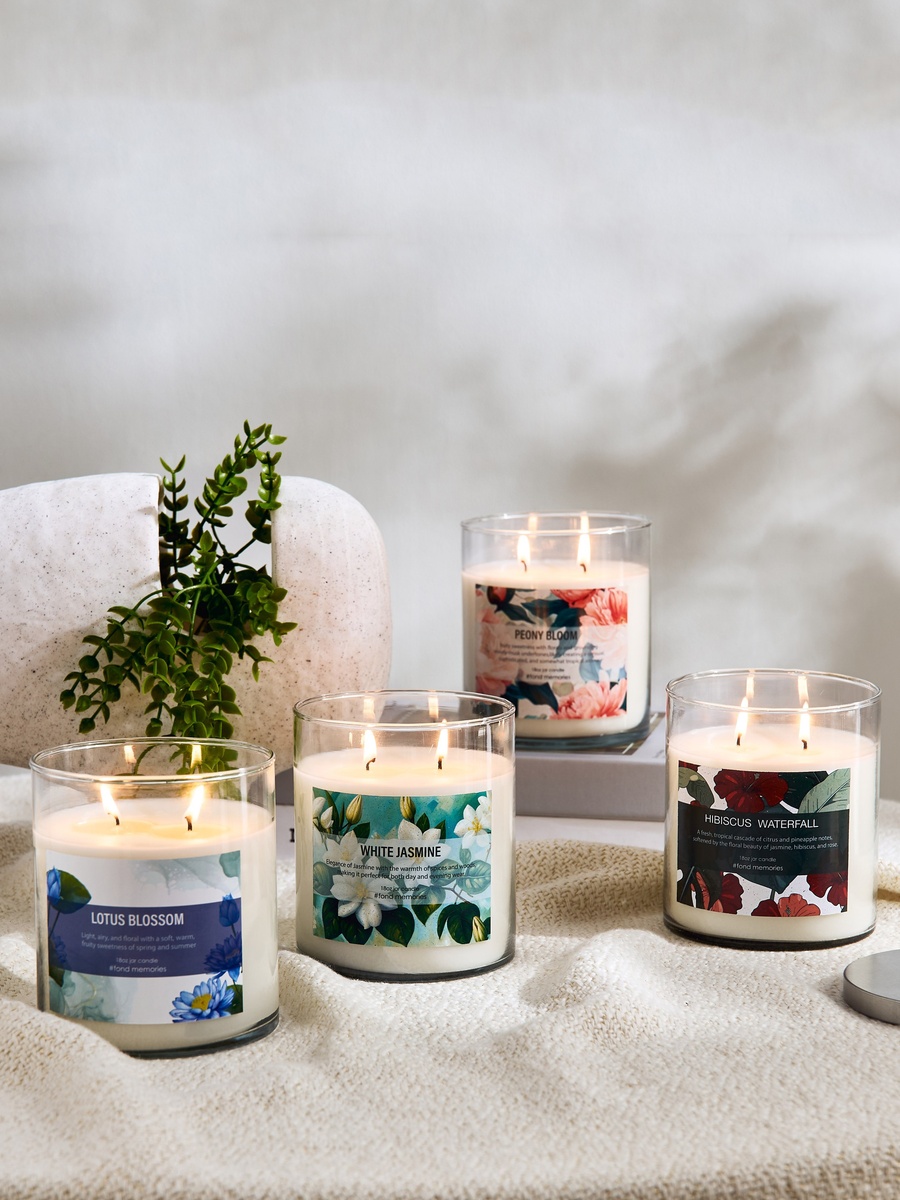 Aure 18oz Glass Jar Candle with Metal Lid - 10.7x13.2 cm