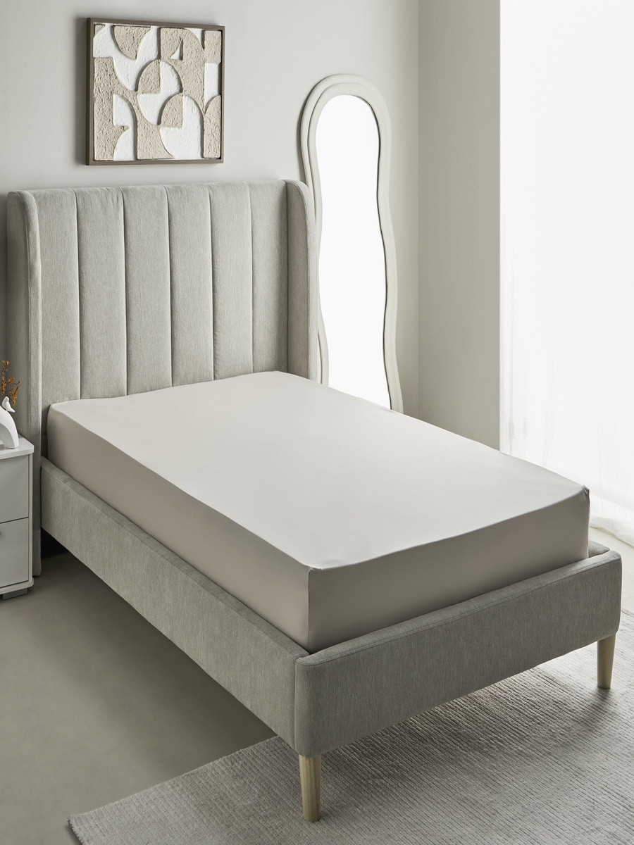 Purely-percale 300TC Double Fitted Sheet - 140x200+40 cm