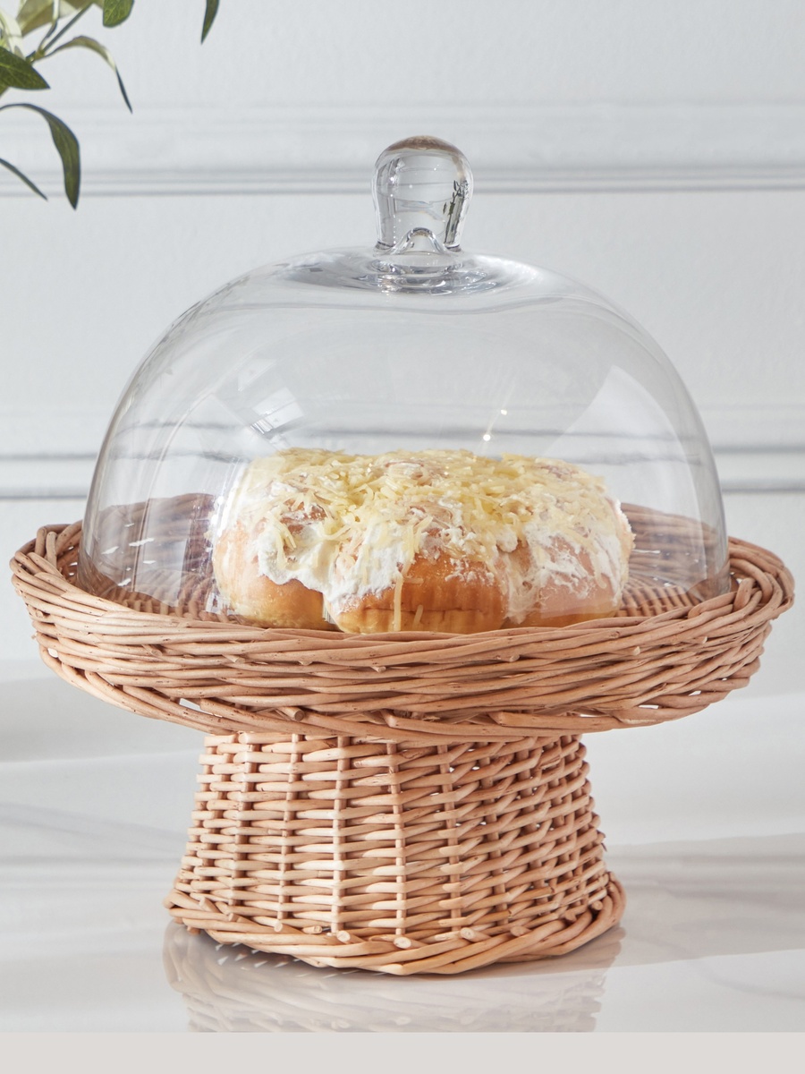Minimalist 2-Piece Glass Cake Dome Set
